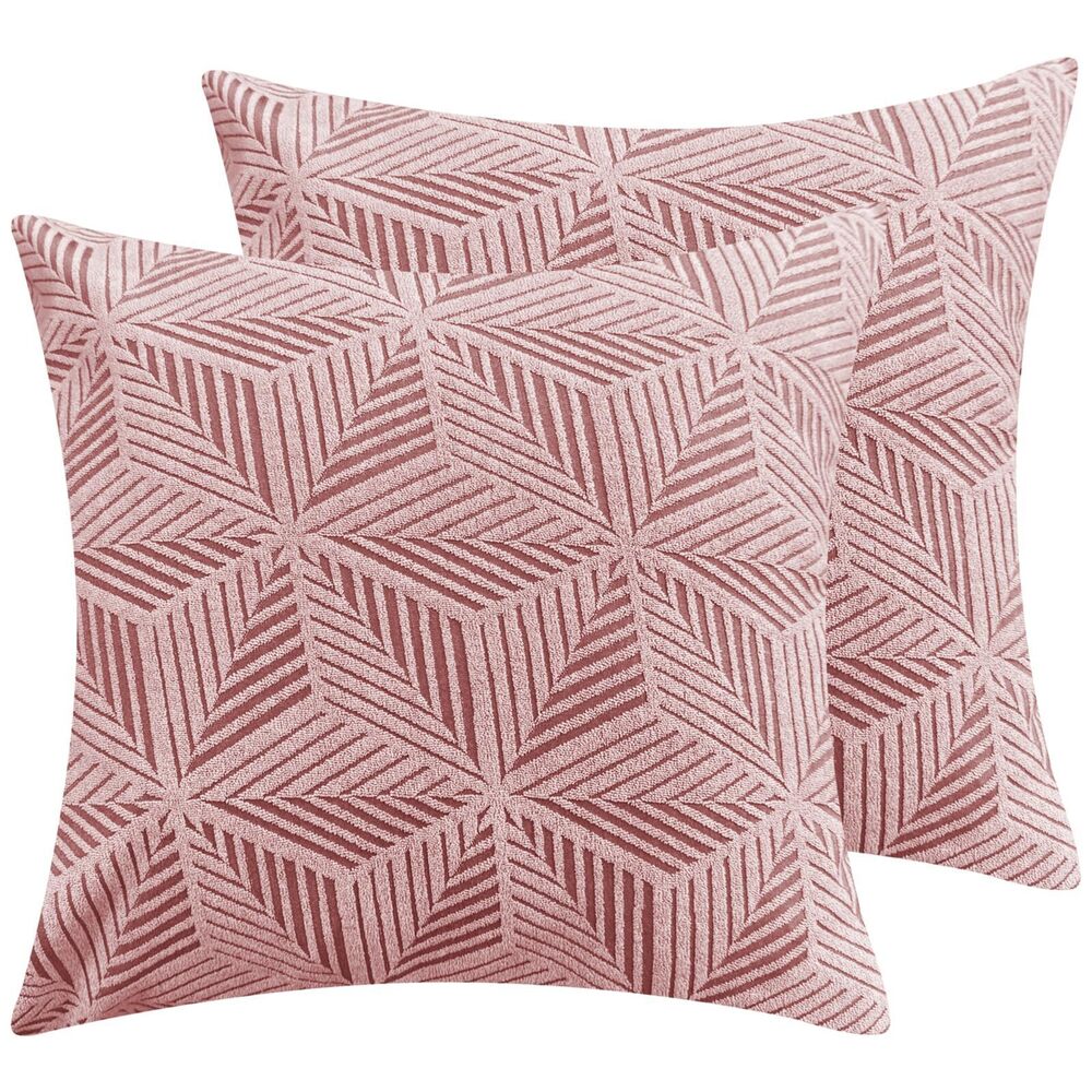 2258 Pack of 2 Throw Pillow Covers 18 x 18 Inch High Stretch Jacquard